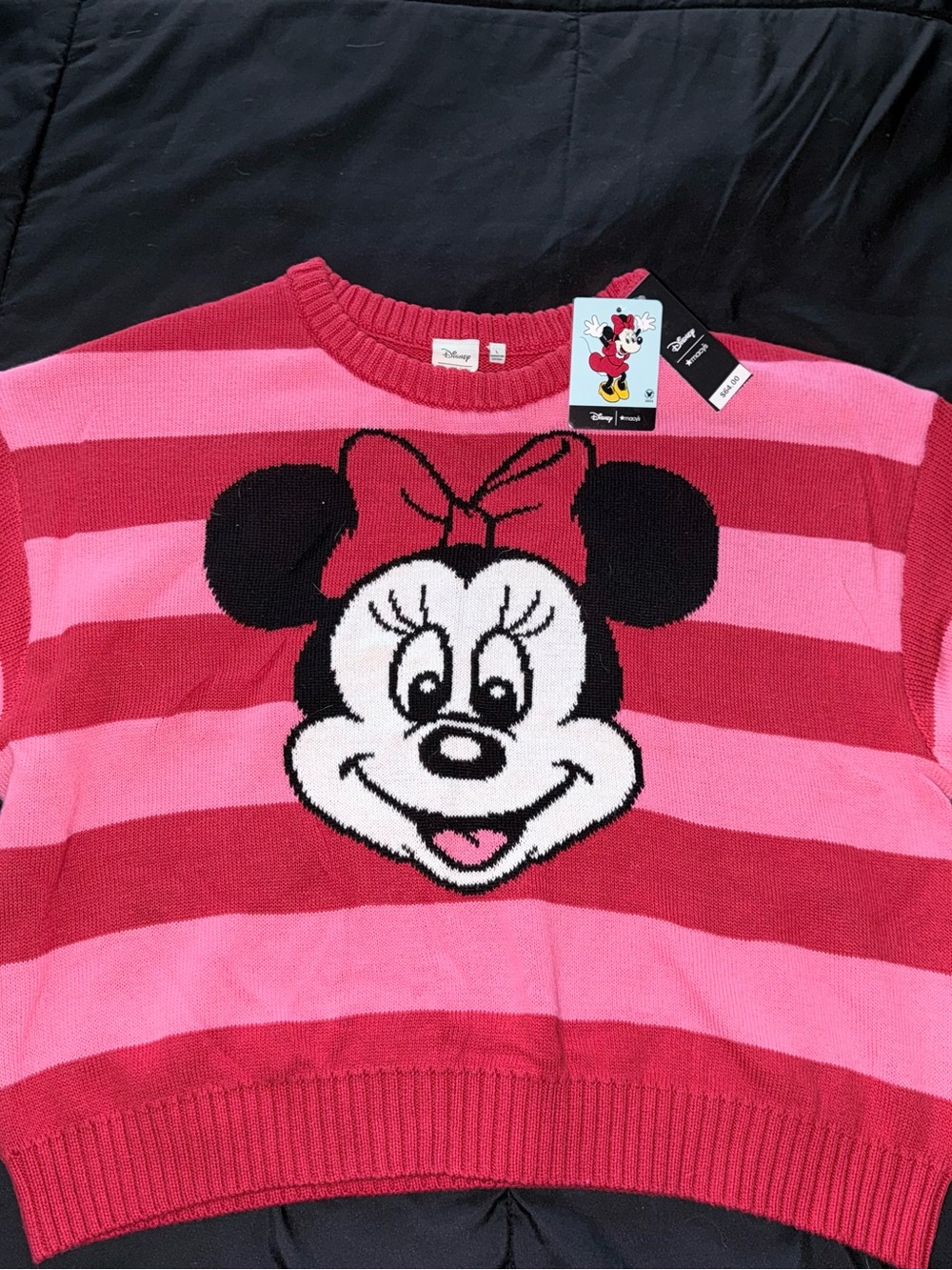 Disney x Macy’s Minnie Mouse Pink Striped Sweater NWT